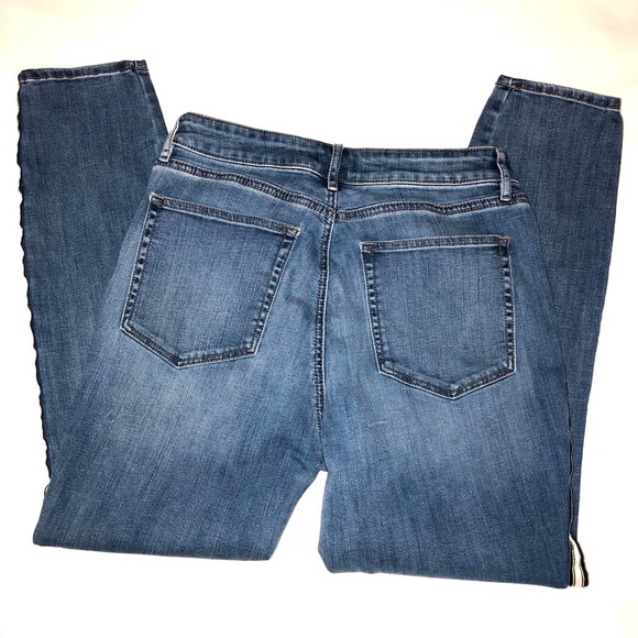 LOFT High Waist Striped Skinny Jeans - Picture 8 of 10